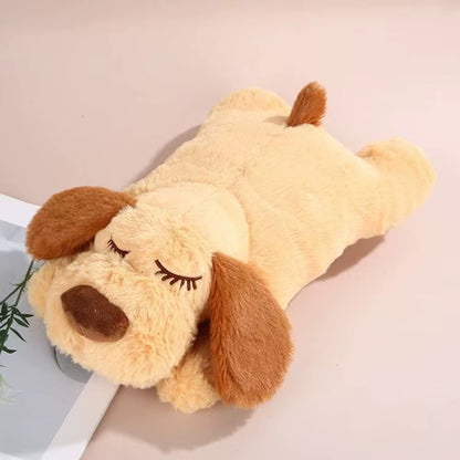 Sleep Aid Dog Heartbeat Toy Behavioral Training Stuffed Animal Lying Dog Fidget Toy Anxiety Relief Soft Puppy Plush Doll